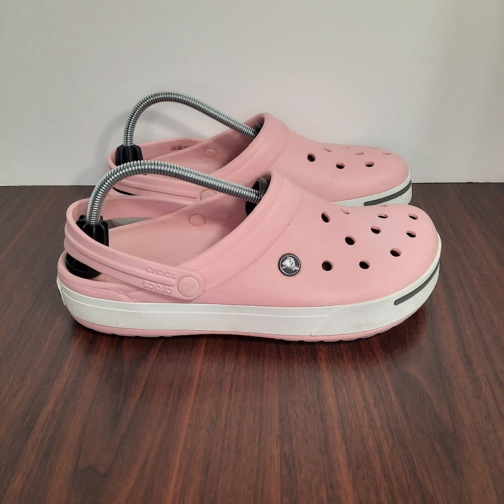 Crocs Crocband II Mens Size 9 Womens 11 Petal Pink Graphite Slip On Clogs